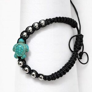 Black and Silver Turtle Bracelet